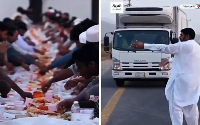 مقيم باكستاني في العرضيات يستوقف العابرين لدعوتهم للإفطار